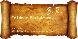 Zeidner Richárd névjegykártya